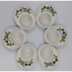 Set of 6 Egg Cups Market by Figgjo Norway Egg Holders - READ